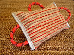 Dog bite pad made of jute